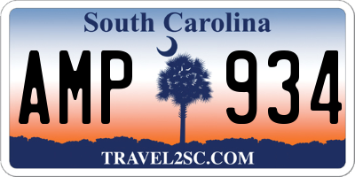 SC license plate AMP934