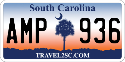 SC license plate AMP936