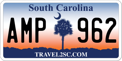SC license plate AMP962