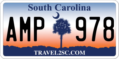 SC license plate AMP978