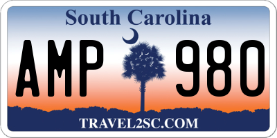 SC license plate AMP980