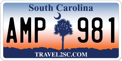 SC license plate AMP981