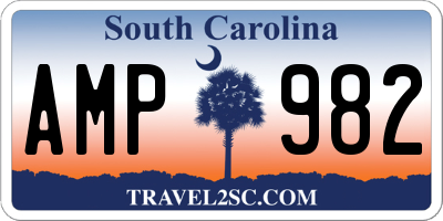 SC license plate AMP982