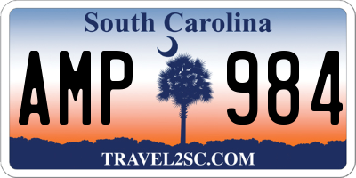 SC license plate AMP984