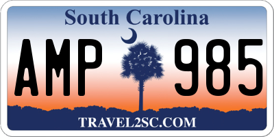 SC license plate AMP985