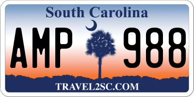 SC license plate AMP988