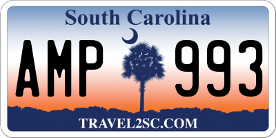 SC license plate AMP993