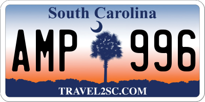 SC license plate AMP996