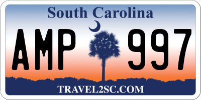 SC license plate AMP997