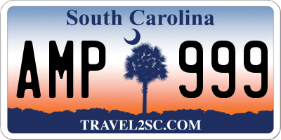 SC license plate AMP999