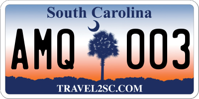 SC license plate AMQ003
