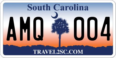 SC license plate AMQ004