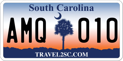 SC license plate AMQ010