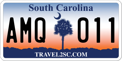 SC license plate AMQ011