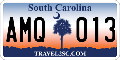 SC license plate AMQ013