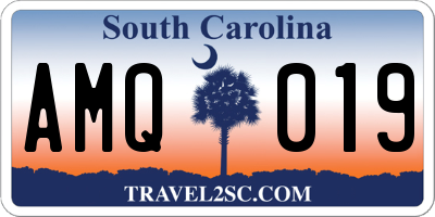 SC license plate AMQ019