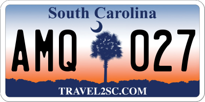 SC license plate AMQ027