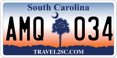 SC license plate AMQ034