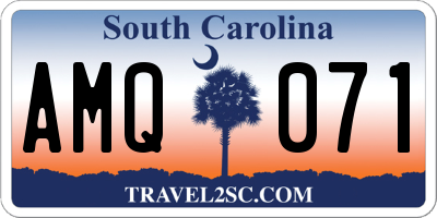 SC license plate AMQ071