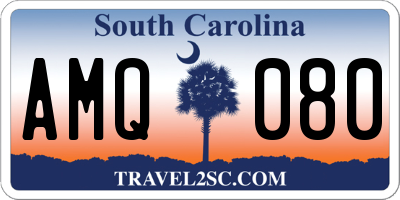 SC license plate AMQ080