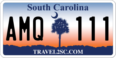 SC license plate AMQ111