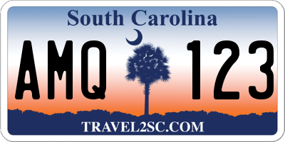 SC license plate AMQ123