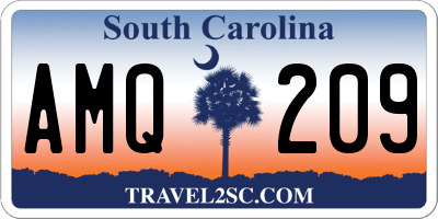 SC license plate AMQ209