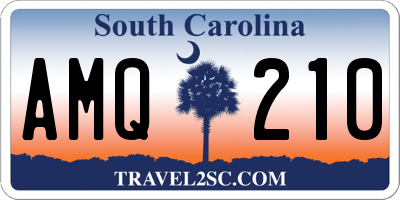 SC license plate AMQ210