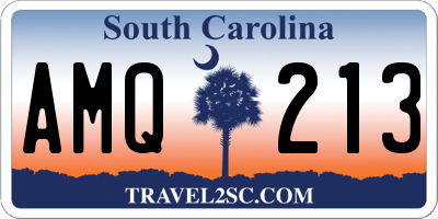 SC license plate AMQ213