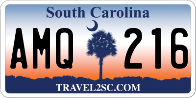 SC license plate AMQ216