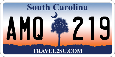 SC license plate AMQ219