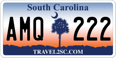 SC license plate AMQ222
