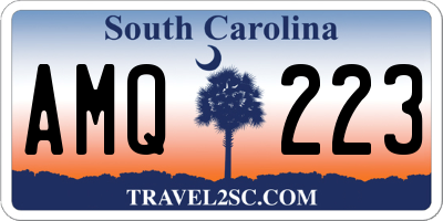 SC license plate AMQ223