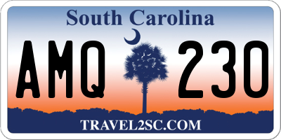 SC license plate AMQ230