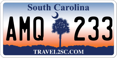 SC license plate AMQ233