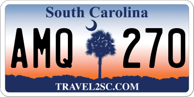 SC license plate AMQ270
