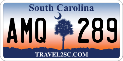 SC license plate AMQ289