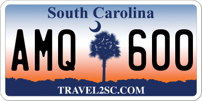 SC license plate AMQ600