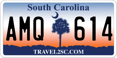 SC license plate AMQ614