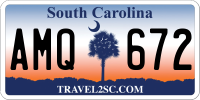 SC license plate AMQ672