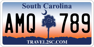 SC license plate AMQ789