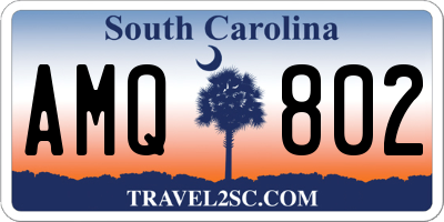 SC license plate AMQ802