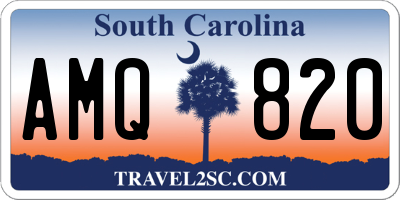 SC license plate AMQ820
