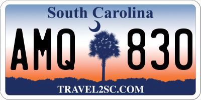 SC license plate AMQ830