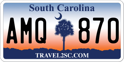 SC license plate AMQ870