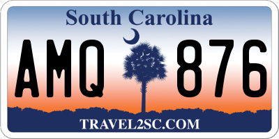 SC license plate AMQ876