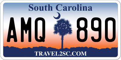 SC license plate AMQ890