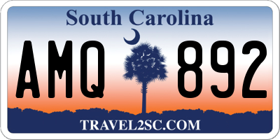 SC license plate AMQ892
