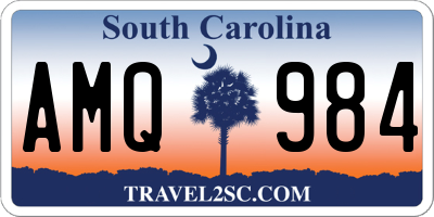 SC license plate AMQ984