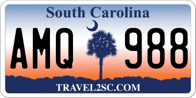 SC license plate AMQ988